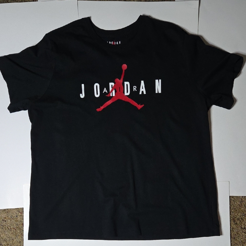 Jordan Black Tee with Red Jumpman Logo